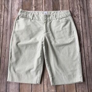 Gap Bermuda Shorts Womens 1 XS Preppy Striped Ticking Y2K 100% Cotton 11" Inseam